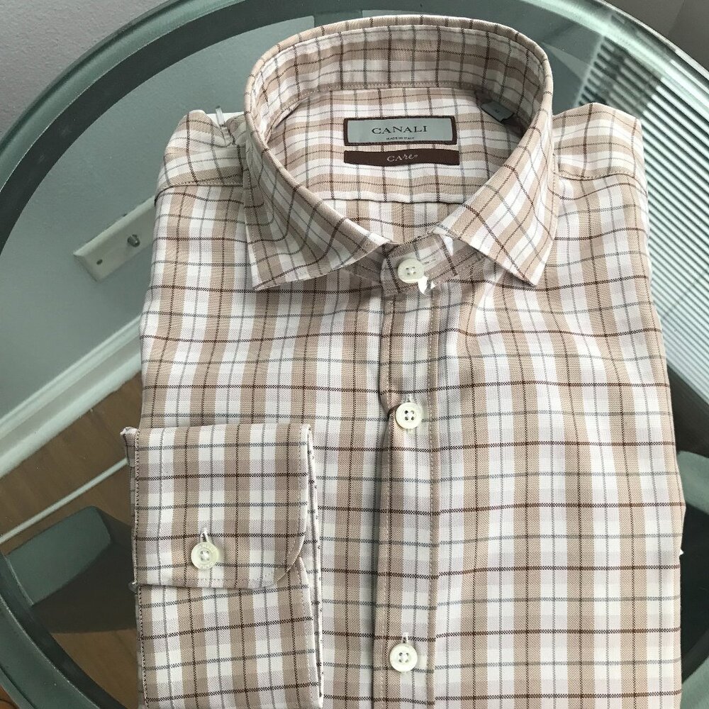 CANALI Plaid Button-Up Shirt